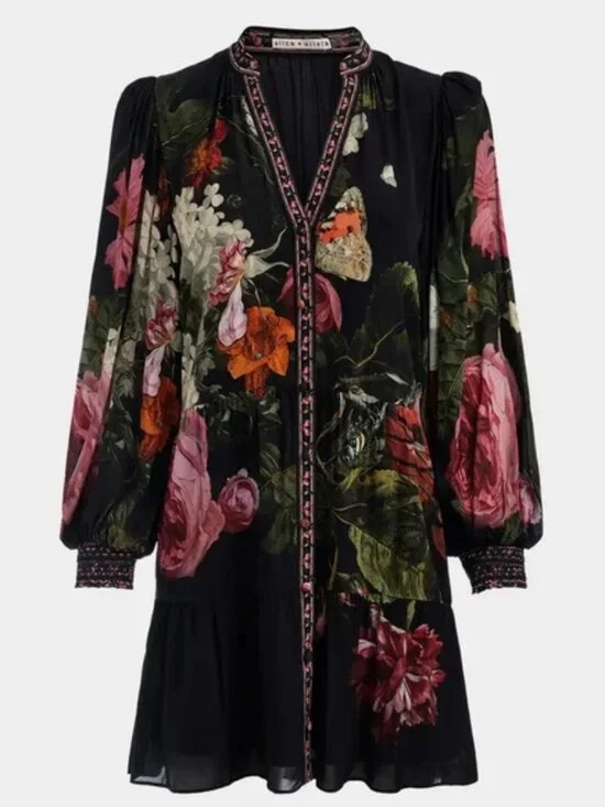 ALICE + OLIVIA Be Still Antonette Mini Dress MSRP $495 C923 NWT Size 12 - Picture 1 of 5